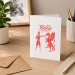 Boop Medieval Knight Dragon Ren Faire Greeting Card