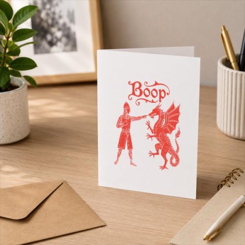 Boop Medieval Knight Dragon Ren Faire Greeting Card 3 Boop Medieval Knight Dragon Ren Faire Greeting Card