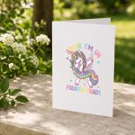 Bruh Im In 4th Grade Dab Unicorn Girls Back To School Greeting Card