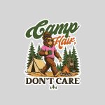 Camp Hair Dont Care Messy Hair Big Foot Camping Sticker