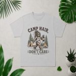 Camp Hair Dont Care Messy Hair Big Foot Camping Woman Girl PNG SVG