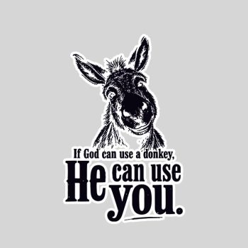 Christian If God Can Use A Donkey He Can Use You Sticker