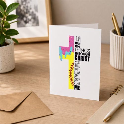 Christian Softball Drip For Girls Ice Cream Drip Stuff Greeting Card 3 Christian Softball Drip For Girls Ice Cream Drip Stuff Greeting Card