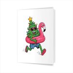 Christmas In July Christmas Tree Flamingo Float Greeting Card
