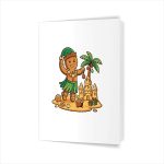 Christmas In July Gingerbread Man Tropical Beach Greeting Card