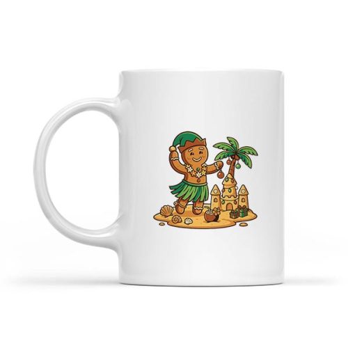 Christmas In July Gingerbread Man Tropical Beach Mug 1 Christmas In July Gingerbread Man Tropical Beach Mug