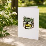 Daves Not Here Man Retro Comedy Smoke Quote Greeting Card