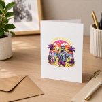 Dirty Heads Skeleton Beach Summer Vacation Summerween Party Greeting Card