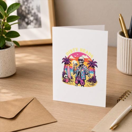 Dirty Heads Skeleton Beach Summer Vacation Summerween Party Greeting Card 3 Dirty Heads Skeleton Beach Summer Vacation Summerween Party Greeting Card