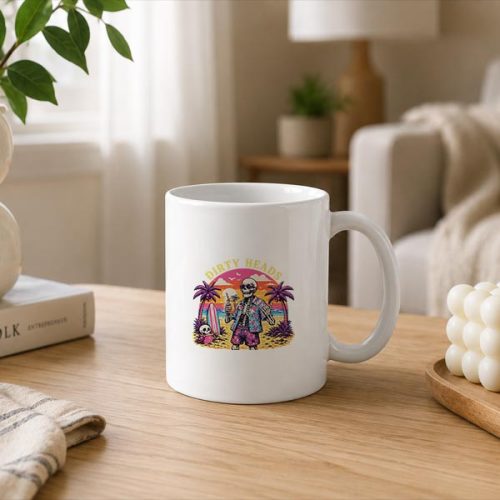 Dirty Heads Skeleton Beach Summer Vacation Summerween Party Mug