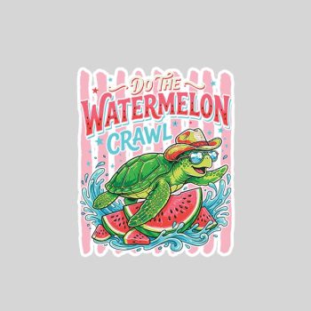 Homepage 140 Do The Watermelon Crawl Turtle Girly Striped Summer Sticker