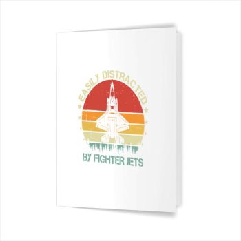 Easily Distracted By Fighter Jet F35 Lightning Greeting Card