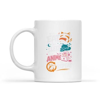 Eat Sleep Anime Repeat Cute Mug