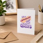 Eatin Beef Blastin Queefs Hotdog Embarrassing Greeting Card