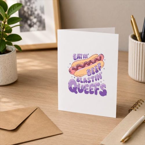 Eatin Beef Blastin Queefs Hotdog Embarrassing Greeting Card 3 Eatin Beef Blastin Queefs Hotdog Embarrassing Greeting Card