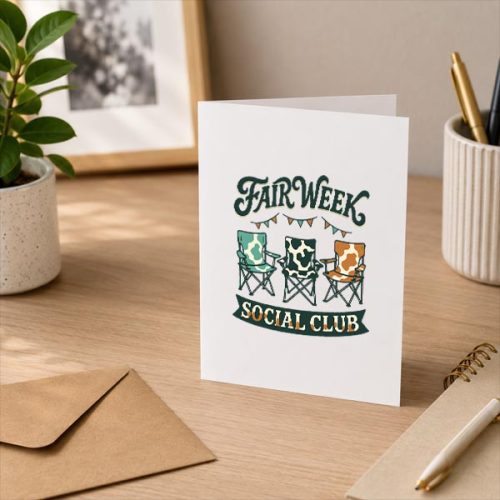 Fair Week Social Club Camping Chair Fair Farm Life Crew Greeting Card 3 Fair Week Social Club Camping Chair Fair Farm Life Crew Greeting Card