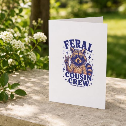 Feral Cousin Crew Girls Vintage Greeting Card 2 Feral Cousin Crew Girls Vintage Greeting Card