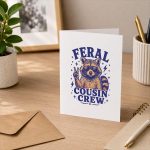 Feral Cousin Crew Girls Vintage Greeting Card