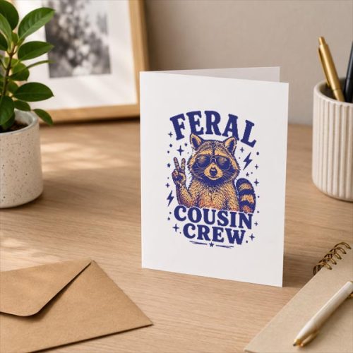 Feral Cousin Crew Girls Vintage Greeting Card 3 Feral Cousin Crew Girls Vintage Greeting Card