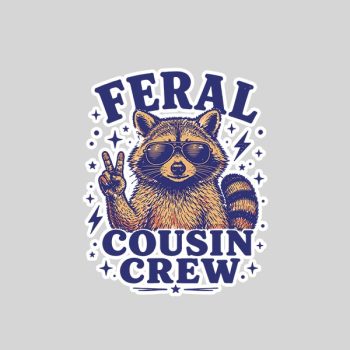 Homepage 152 Feral Cousin Crew Girls Vintage Sticker