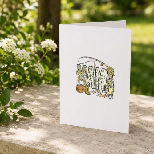 Fishing Family Matching Mama Dada Greeting Card