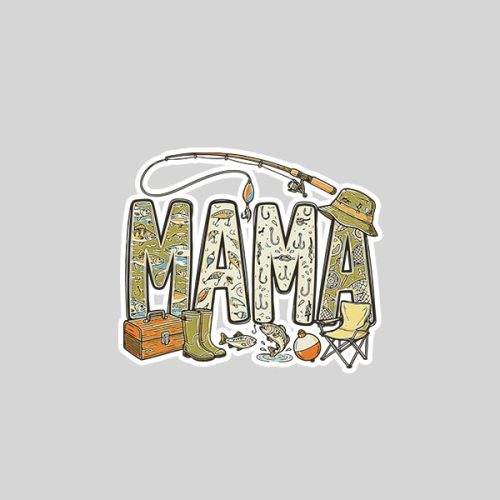 Fishing Family Matching Mama Dada Sticker