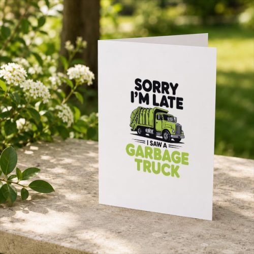 Garbage Truck Costume For Trash Garbage Man Greeting Card