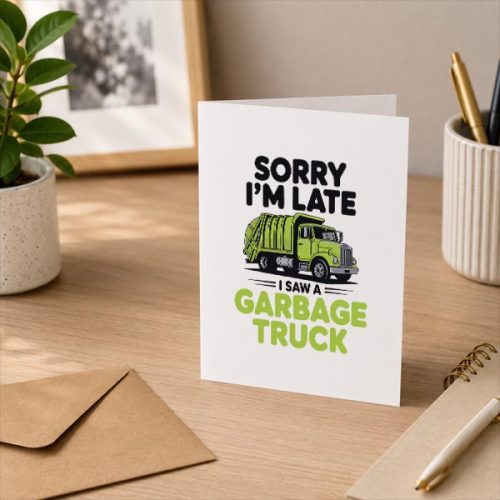 Garbage Truck Costume For Trash Garbage Man Greeting Card