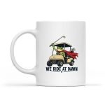 Golf Cart We Ride At Dawn Frog Golf Mug