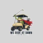 Golf Cart We Ride At Dawn Frog Golf Sticker