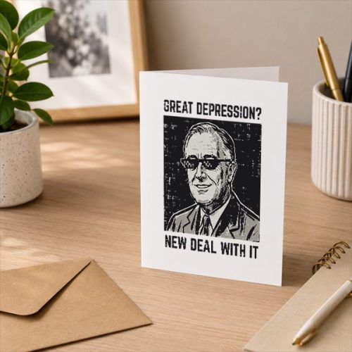 Great Depression New Deal With It Saying Greeting Card 3 Great Depression New Deal With It Saying Greeting Card