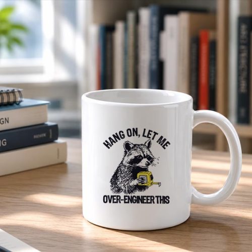 Hang On Let Me Over Engineer This Raccoon Tech Mug 2 Hang On Let Me Over Engineer This Raccoon Tech Mug