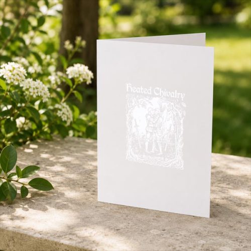 Heated Chivalry Medieval Knights Kissing Pride Greeting Card