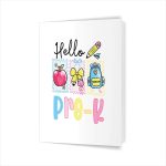 Hello Preschool Teacher Student First Day Back To School Greeting Card