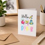 Hello Preschool Teacher Student First Day Back To School Greeting Card