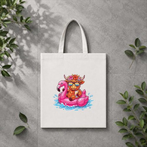 Highland Cow On Flamingo Float Hawaii Tropical Summer PNG SVG 3 Highland Cow On Flamingo Float Hawaii Tropical Summer PNG SVG