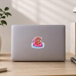 Highland Cow On Flamingo Float Hawaii Tropical Summer Sticker