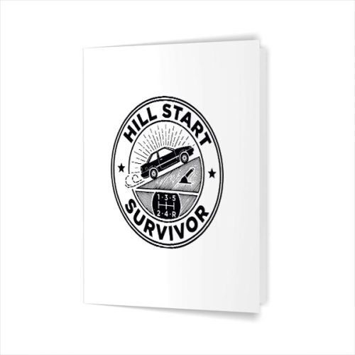 Hill Start Survivor Manual Transmission Car Greeting Card
