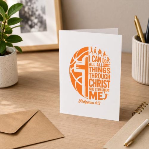 I Can Do All Things Through Christ Faith Basketball Greeting Card 3 I Can Do All Things Through Christ Faith Basketball Greeting Card