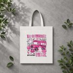 In October We Wear Pink Pumpkin Bus Breast Cancer Halloween PNG SVG
