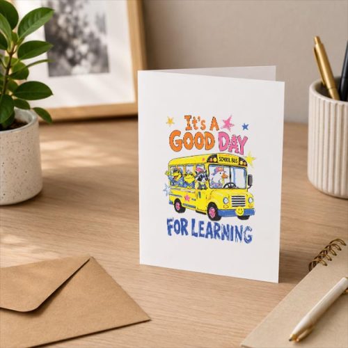 Its A Good Day For Learning Back To School School Bus Greeting Card