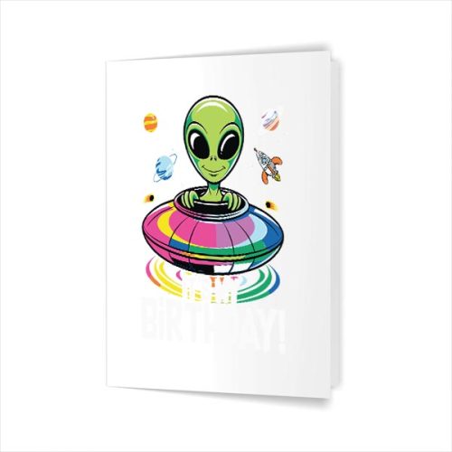 Its My Cute Alien Ufo Ship In Space Alien Greeting Card 1 Its My Cute Alien Ufo Ship In Space Alien Greeting Card