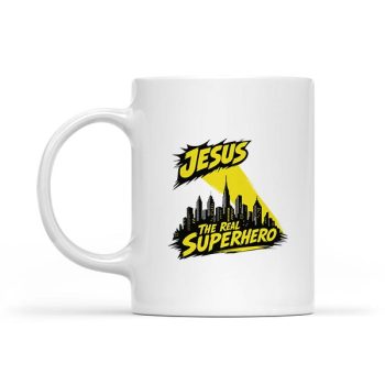Homepage 21 Jesus The Real Superhero Cityscape Illustration Mug