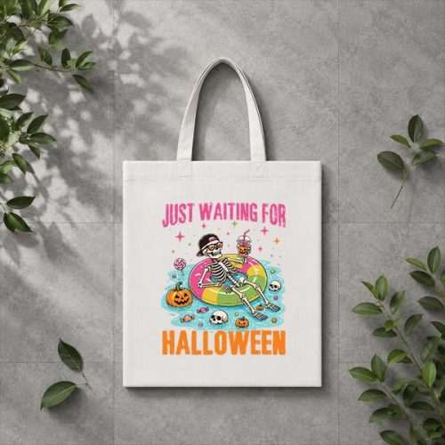 Just Waiting For Halloween Spooky Summer Skeleton PNG SVG