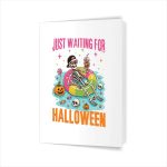 Just Waiting For Halloween Spooky Summer Skeleton Greeting Card
