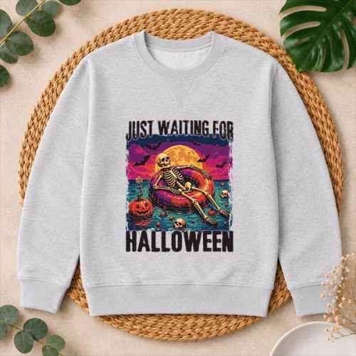 Just Waiting For Halloween Summer Skeleton PNG SVG