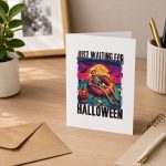 Just Waiting For Halloween Summer Skeleton Greeting Card