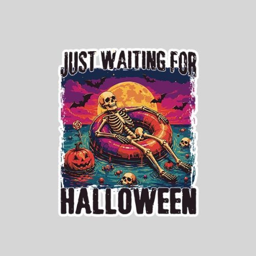 Just Waiting For Halloween Summer Skeleton Sticker 1 Just Waiting For Halloween Summer Skeleton Sticker
