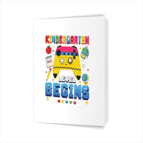 Kindergarten First Day Of Kindergarten Gaming School Greeting Card 1 Kindergarten First Day Of Kindergarten Gaming School Greeting Card