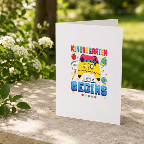 Kindergarten First Day Of Kindergarten Gaming School Greeting Card 2 Kindergarten First Day Of Kindergarten Gaming School Greeting Card